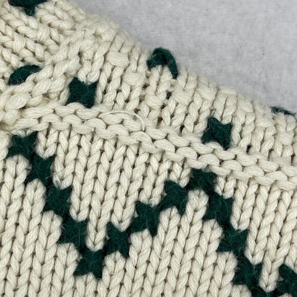 LIZSPORT Sweater PS Petite LIZ CLAIBORNE Christmas Tree Holiday Cream HK VTG - Picture 9 of 12